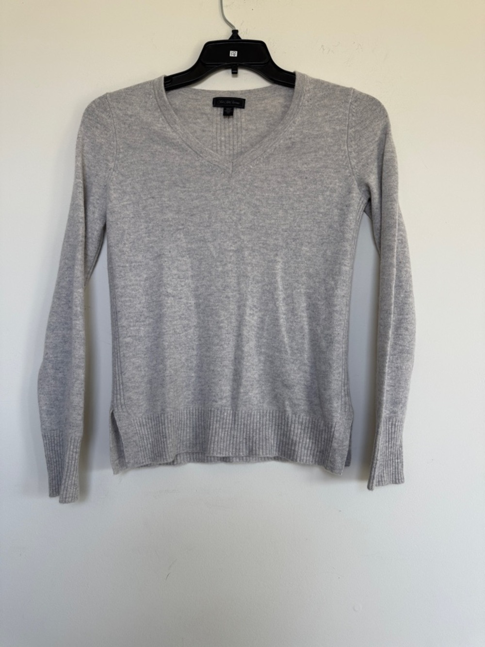 Saks Fifth Avenue Light Gray V-Neck Sweater